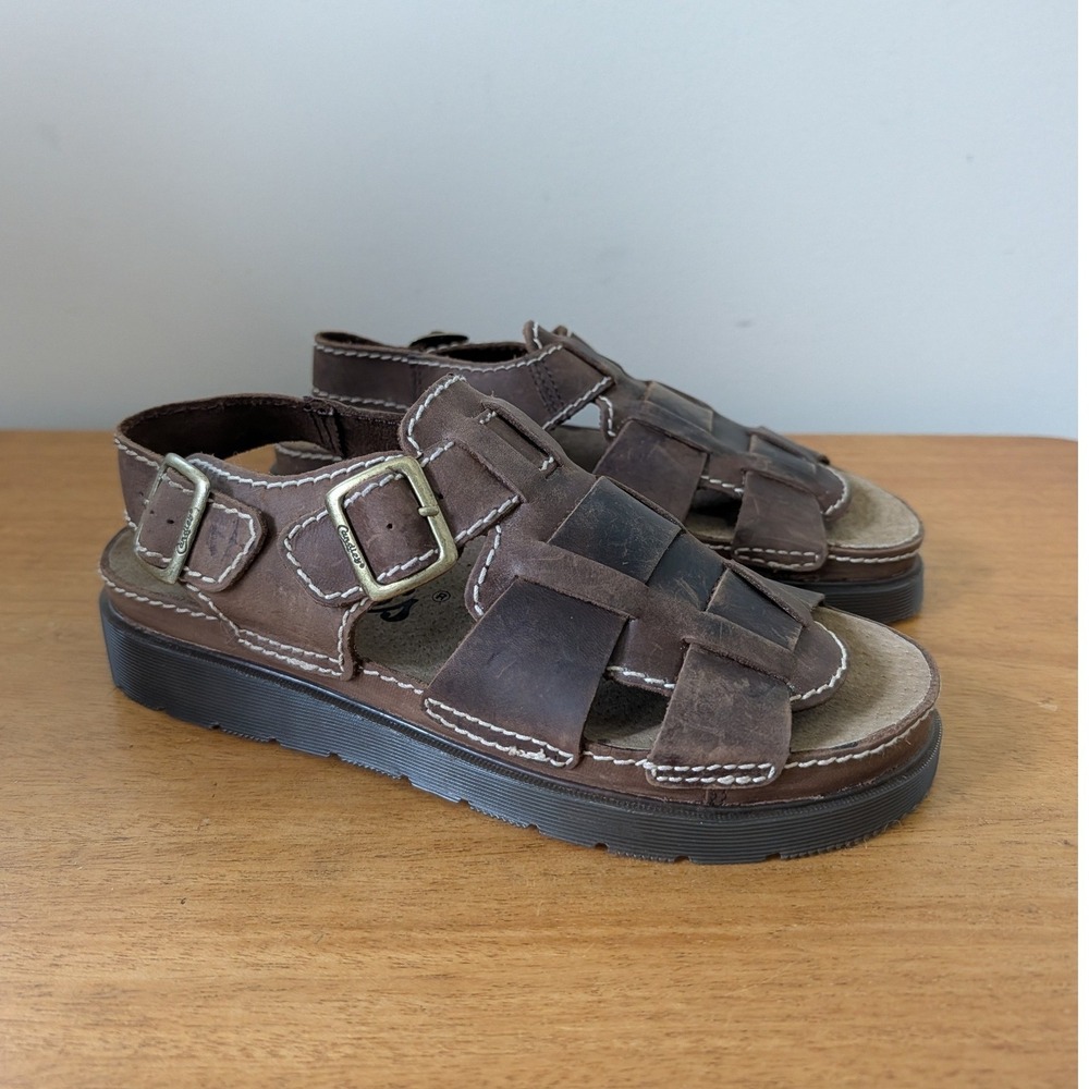 Vinted 90s Candies Brown Leather Fisherman Sandals Chunky 8.5